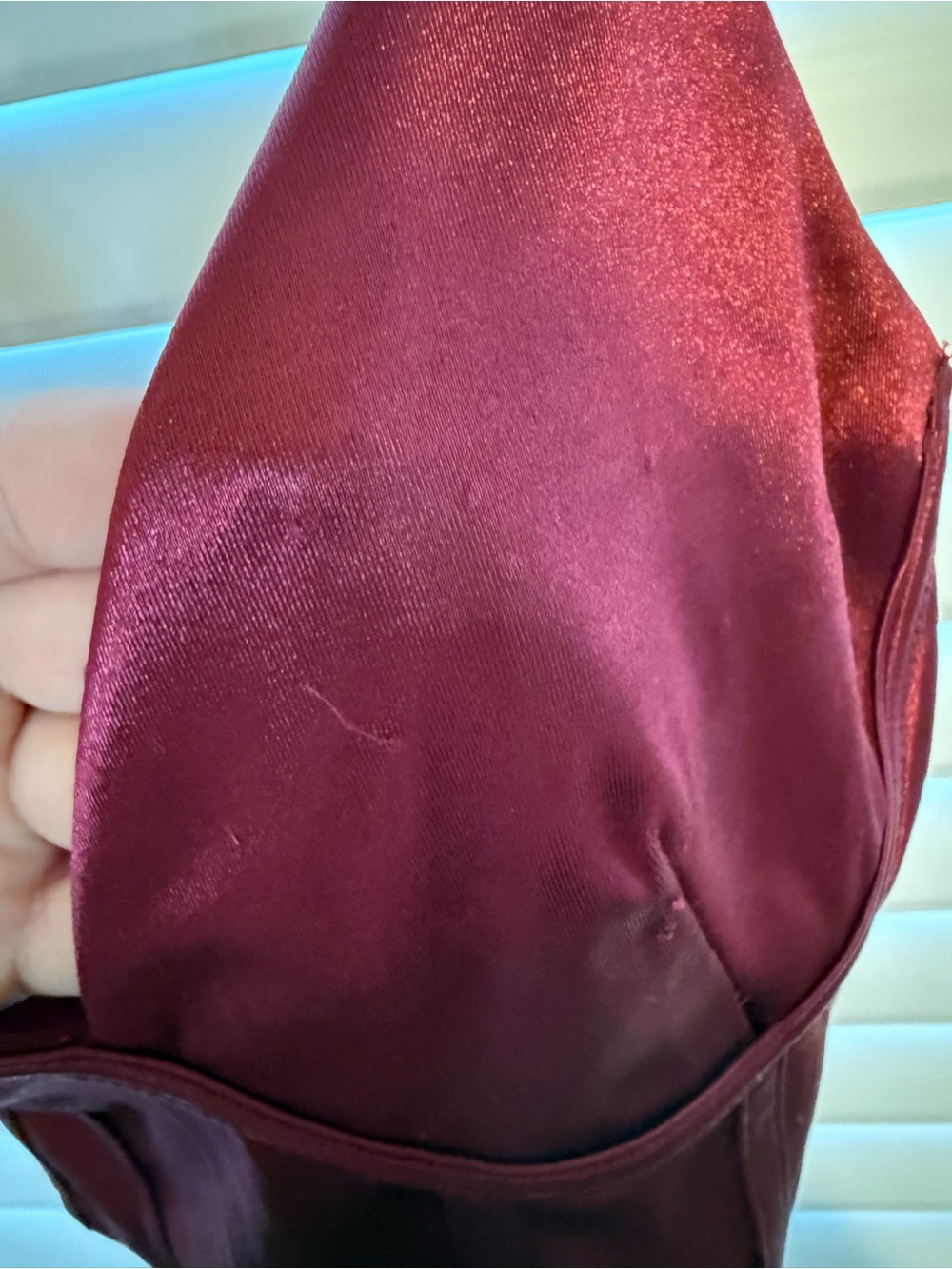 Burgundy Satin Corset Crop Top | Bustier Cami Going Out Y2K - Picture 4 of 4